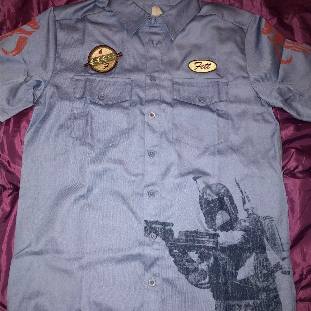 Star Wars Boba Fett Button Up Shirt Size M